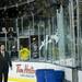 Glass is pushed on to the ice after it was broken from a Western Michigan slap shot in the second period of the game on Saturday. Daniel Brenner I AnnArbor.com